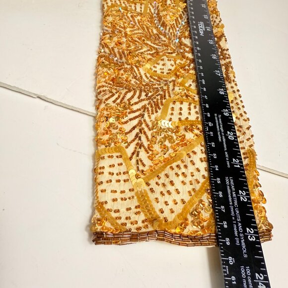 Creative Creations Gold Evening Jacket Womens M Sequin Beaded Embellished VTG - Picture 8 of 14